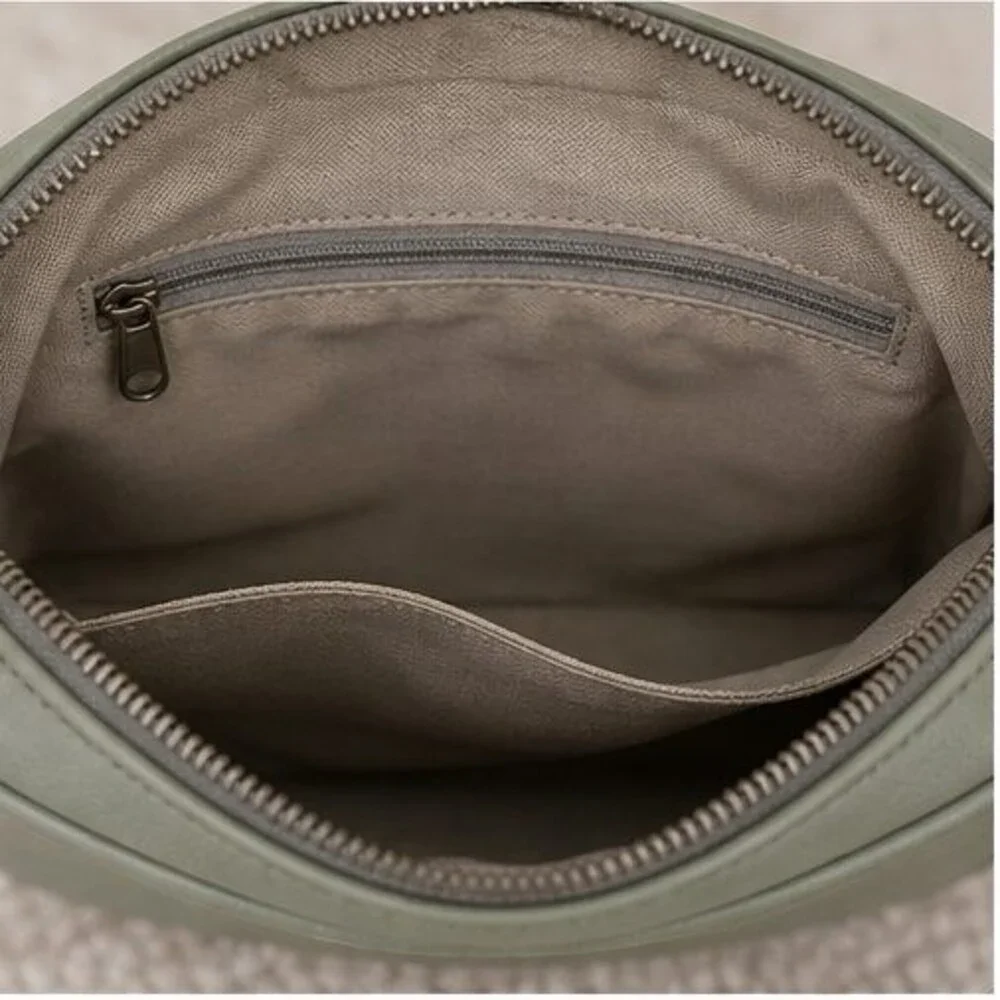 Ivory Suede Crossbody Bag